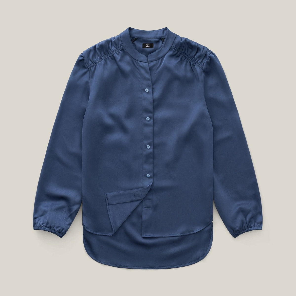 Slate Blue Everyday Magnetic Button Blouse for Women
