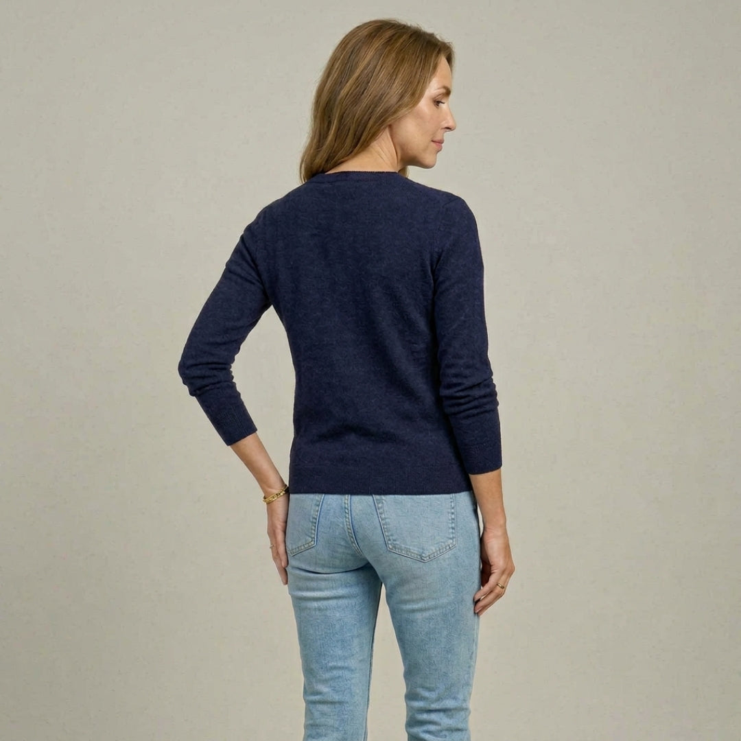Women's Navy Adaptive Magnetic Front Knit Cardigan Sweater