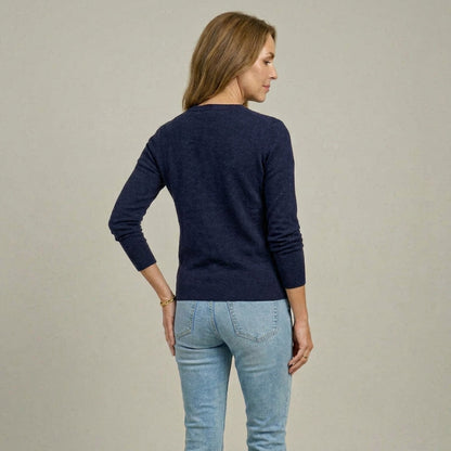 Women's Navy Adaptive Magnetic Front Knit Cardigan Sweater