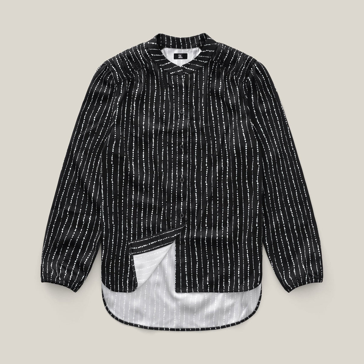 Black & White Geo Everyday Magnetic Button Blouse for Women