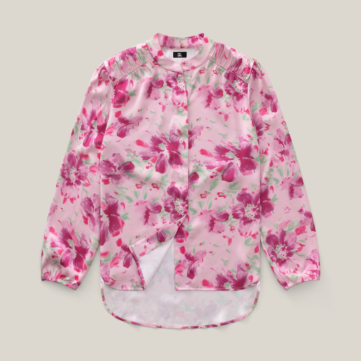 Pink Floral Everyday Magnetic Button Blouse for Women