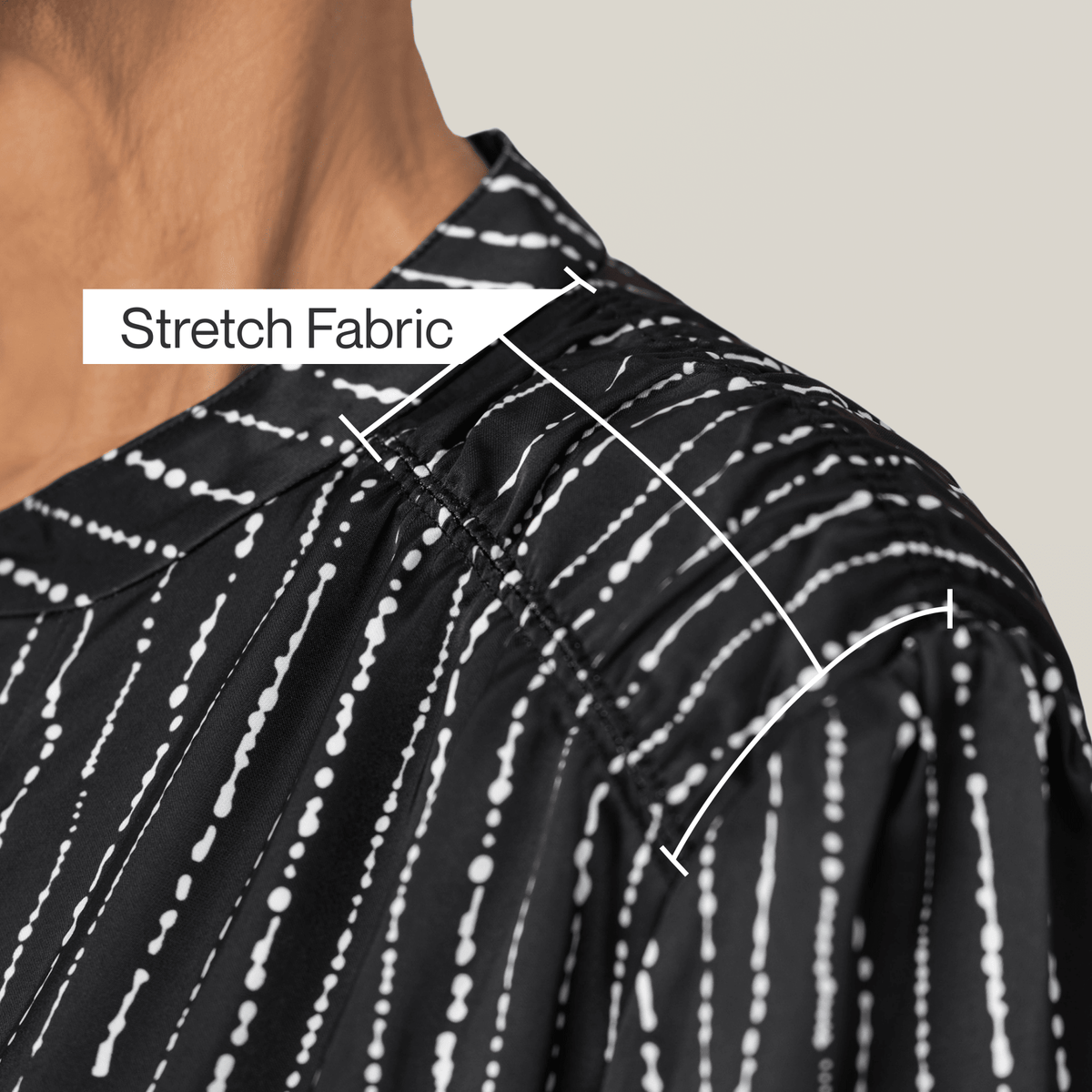 Black & White Geo Everyday Magnetic Button Blouse for Women