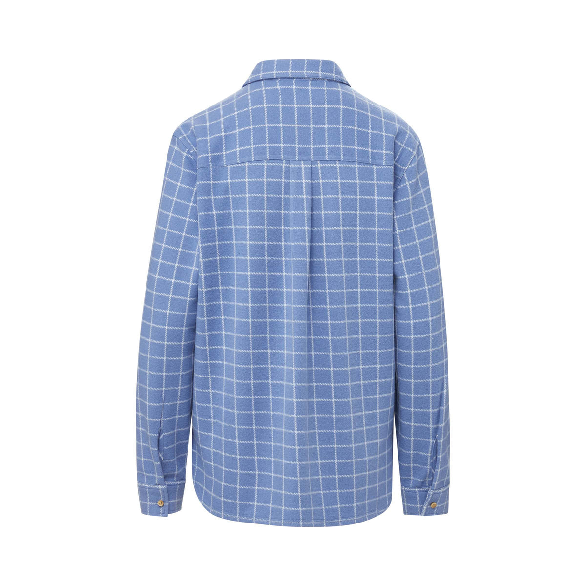 Women’s Adaptive Blue and White Flannel Shirt with Magnetic Closures