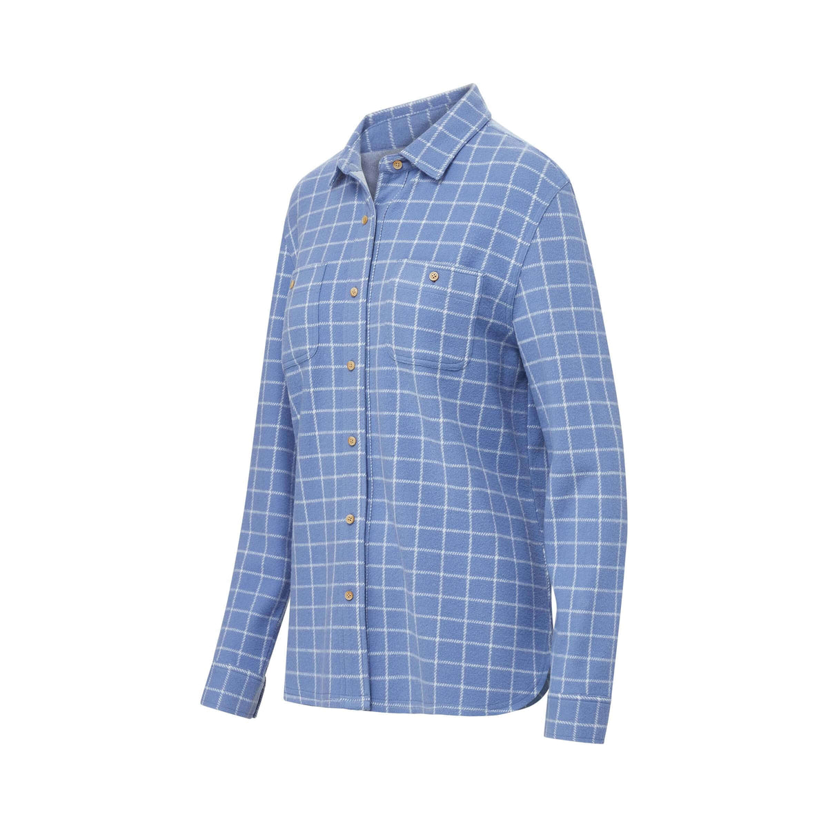 Women’s Adaptive Blue and White Flannel Shirt with Magnetic Closures