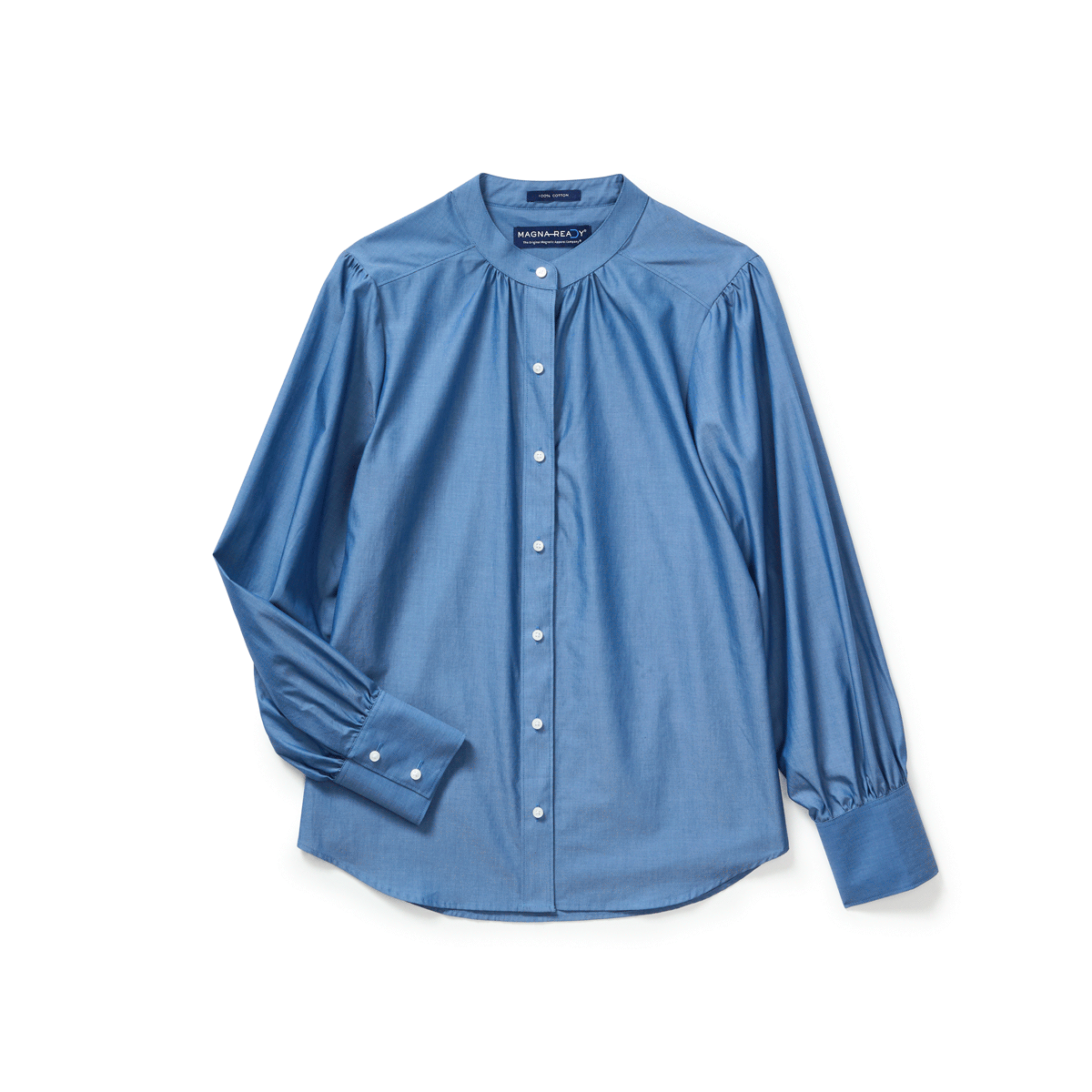 Women’s Adaptive Magnetic Closure Classic Chambray Blouse