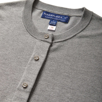 Women's Grey Adaptive Magnetic Front Knit Cardigan Sweater