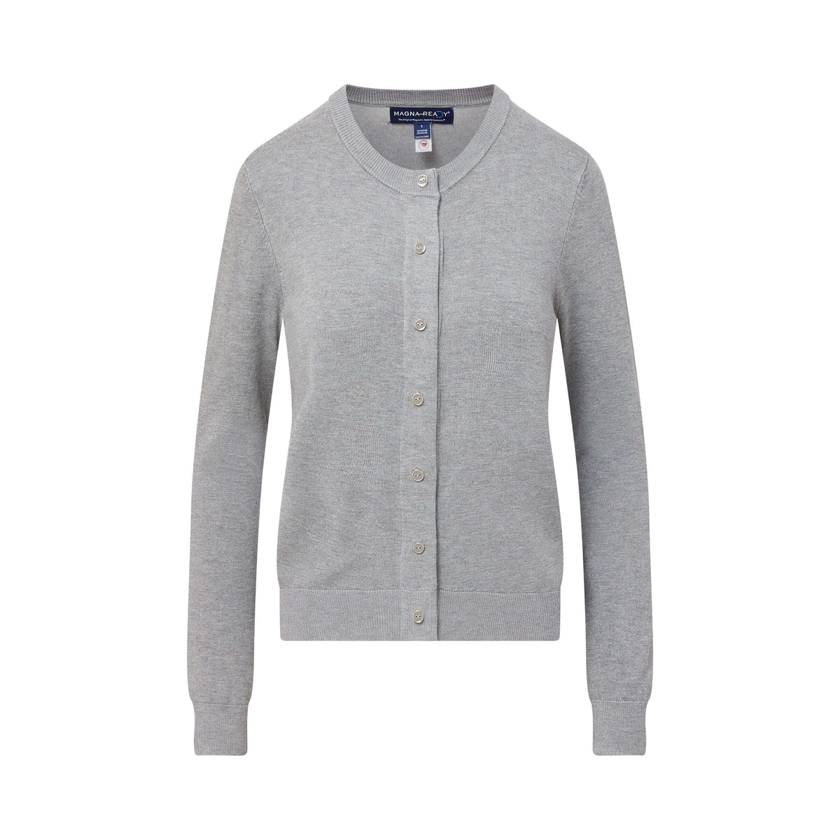 Women's Grey Adaptive Magnetic Front Knit Cardigan Sweater