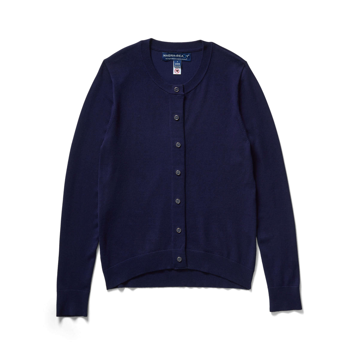 Women's Navy Adaptive Magnetic Front Knit Cardigan Sweater