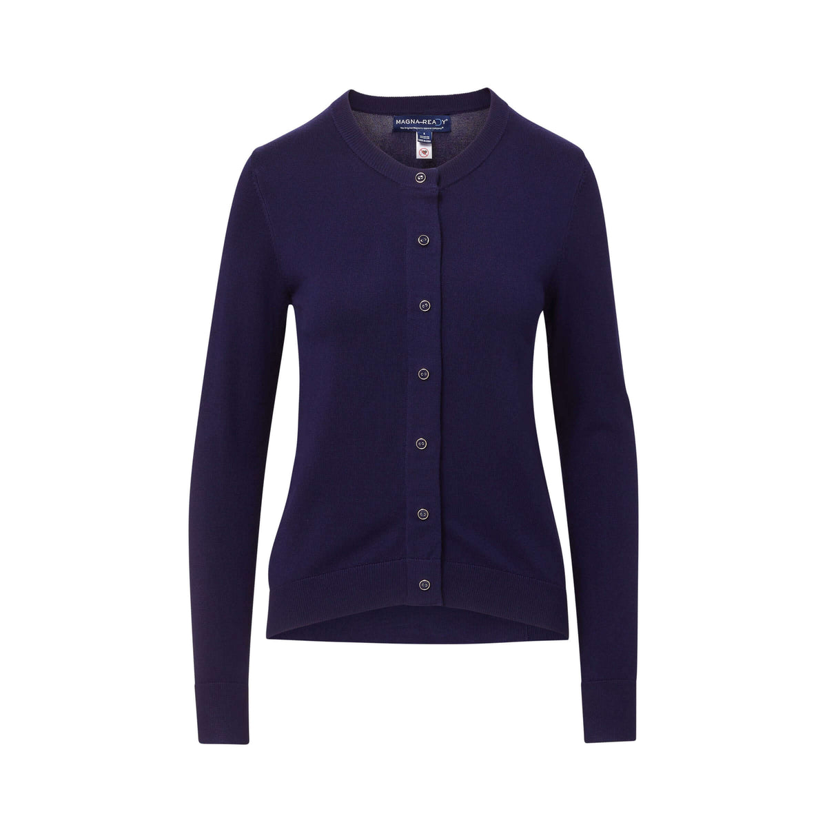 Women's Navy Adaptive Magnetic Front Knit Cardigan Sweater
