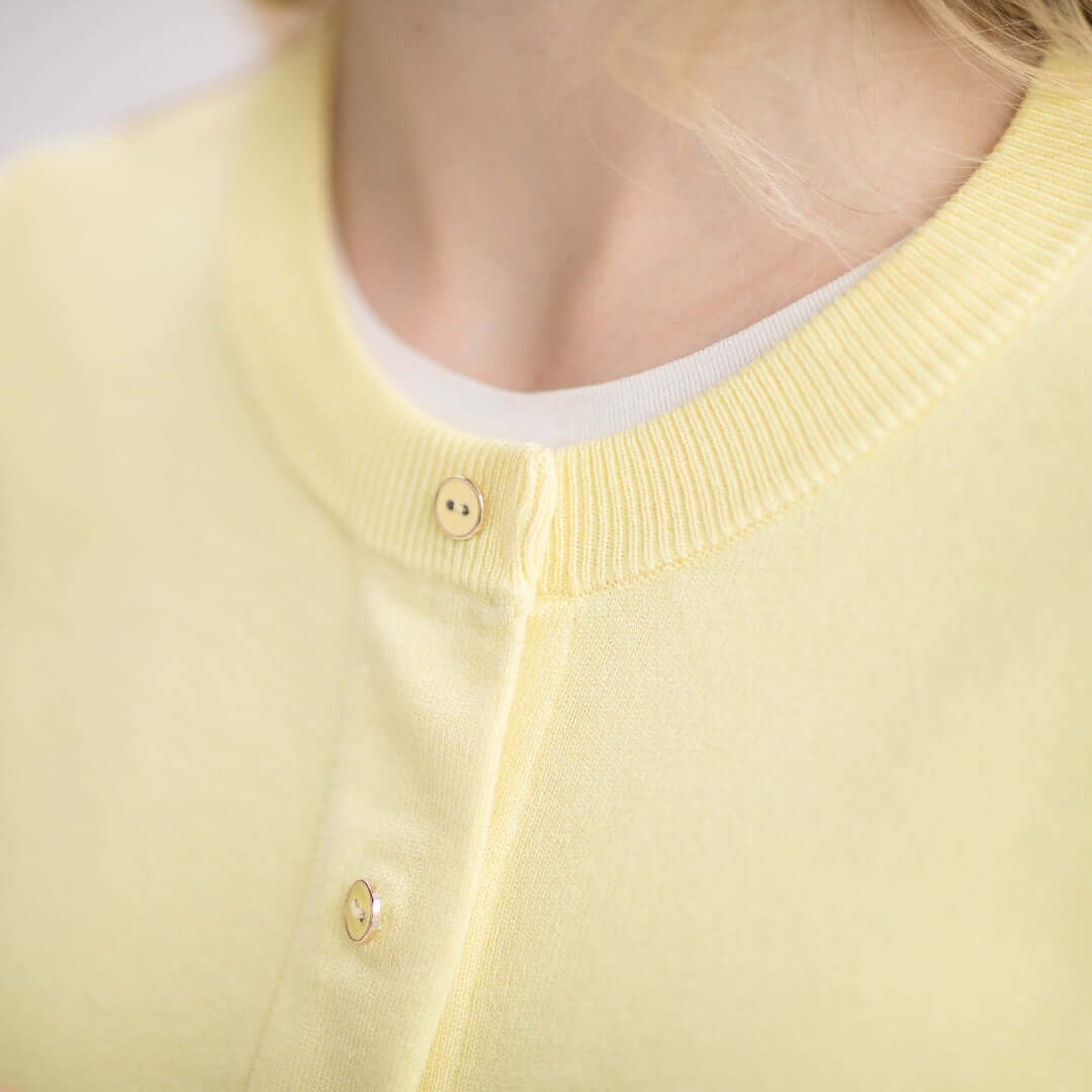 Women's Yellow Adaptive Magnetic Front Knit Cardigan Sweater