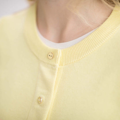 Women's Yellow Adaptive Magnetic Front Knit Cardigan Sweater